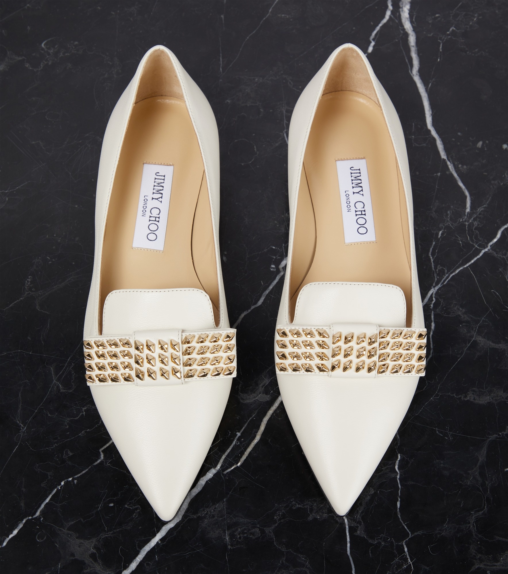 靴 JIMMY CHOU Gala JIMMY CHOO Gala embellished leather ballet flats | REVERSIBLE