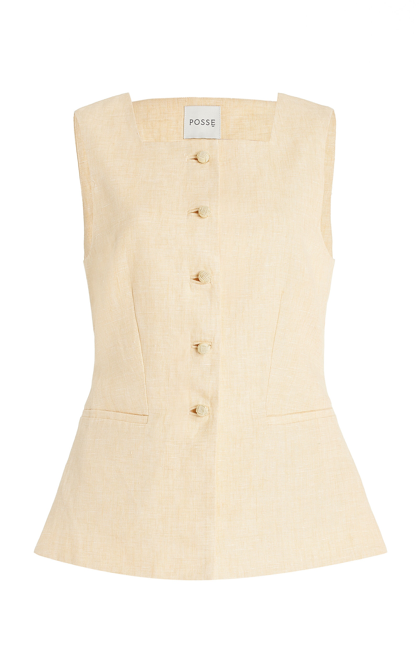Rio Tailored Linen Vest yellow - 1