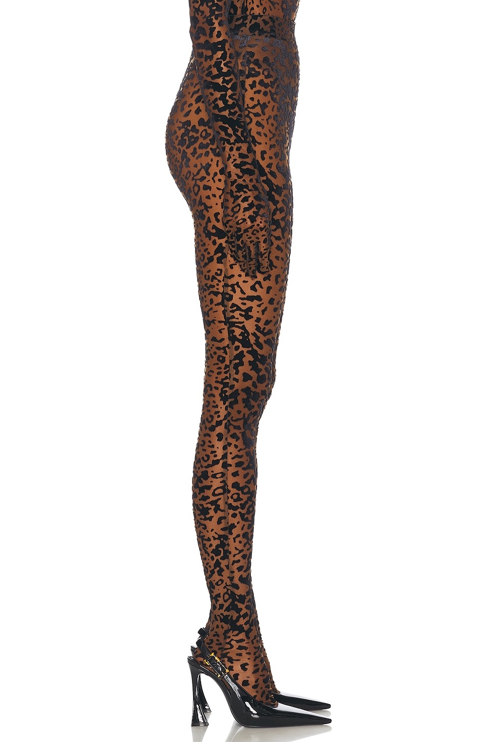 Leopard Burnout Mesh Stocking - 3