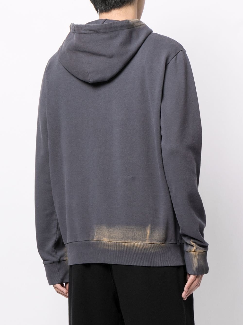 logo-print bleached effect hoodie - 4