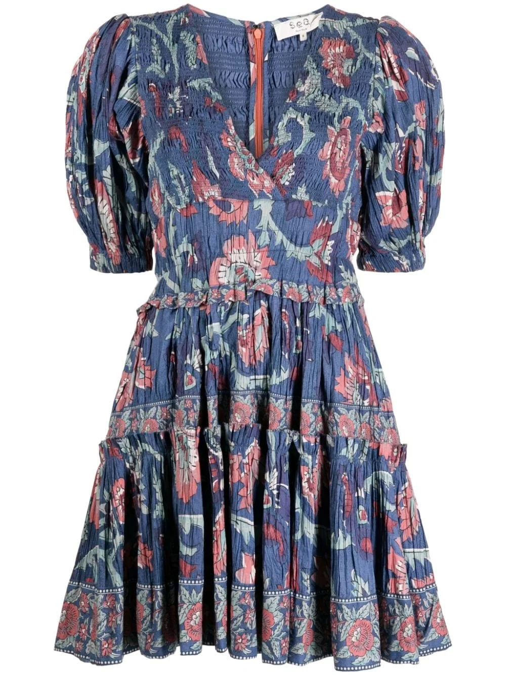 Rory puff-sleeve minidress - 1