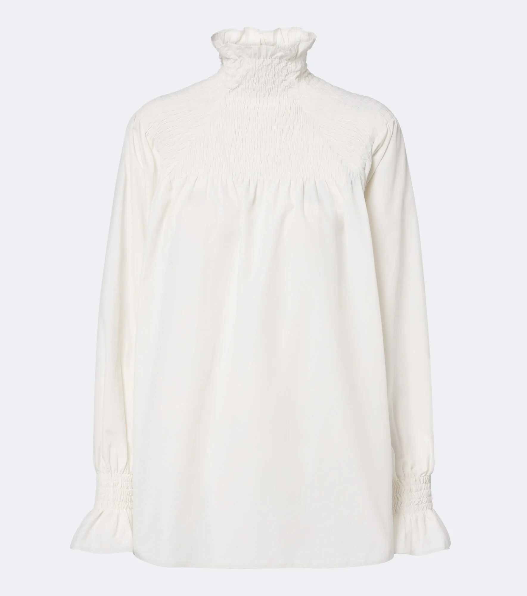 Shirred high-neck blouse - 1