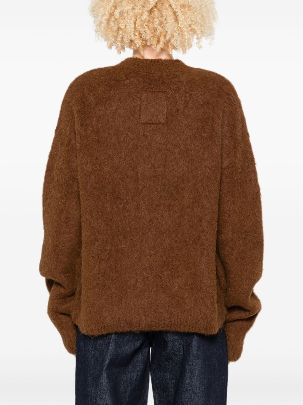 fluffy crew-neck sweater - 4