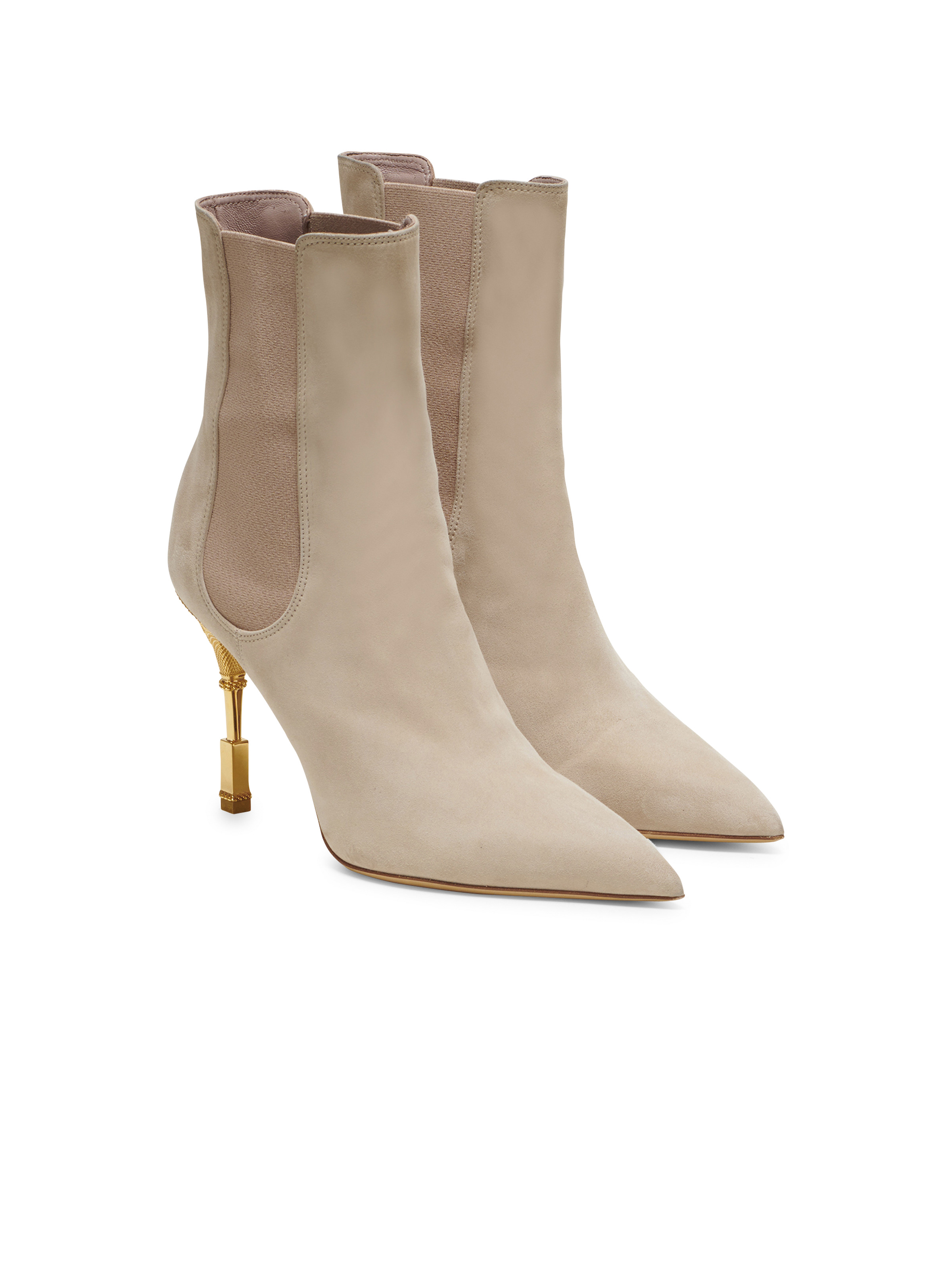 Moneta suede ankle boots with engraved heel - 2
