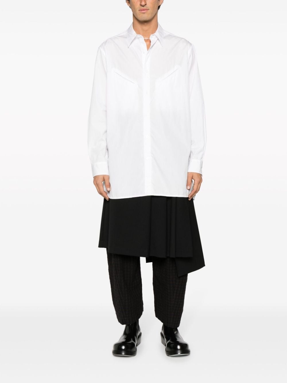 panelled cotton shirt - 2