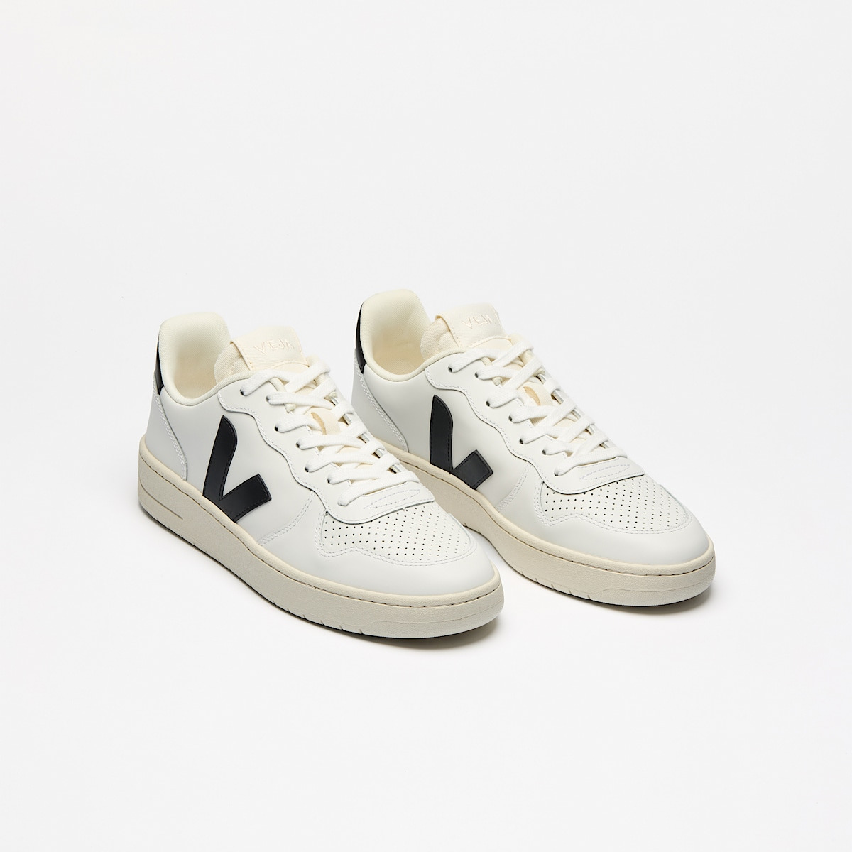 V-10 PRIME LEATHER WHITE BLACK - 2