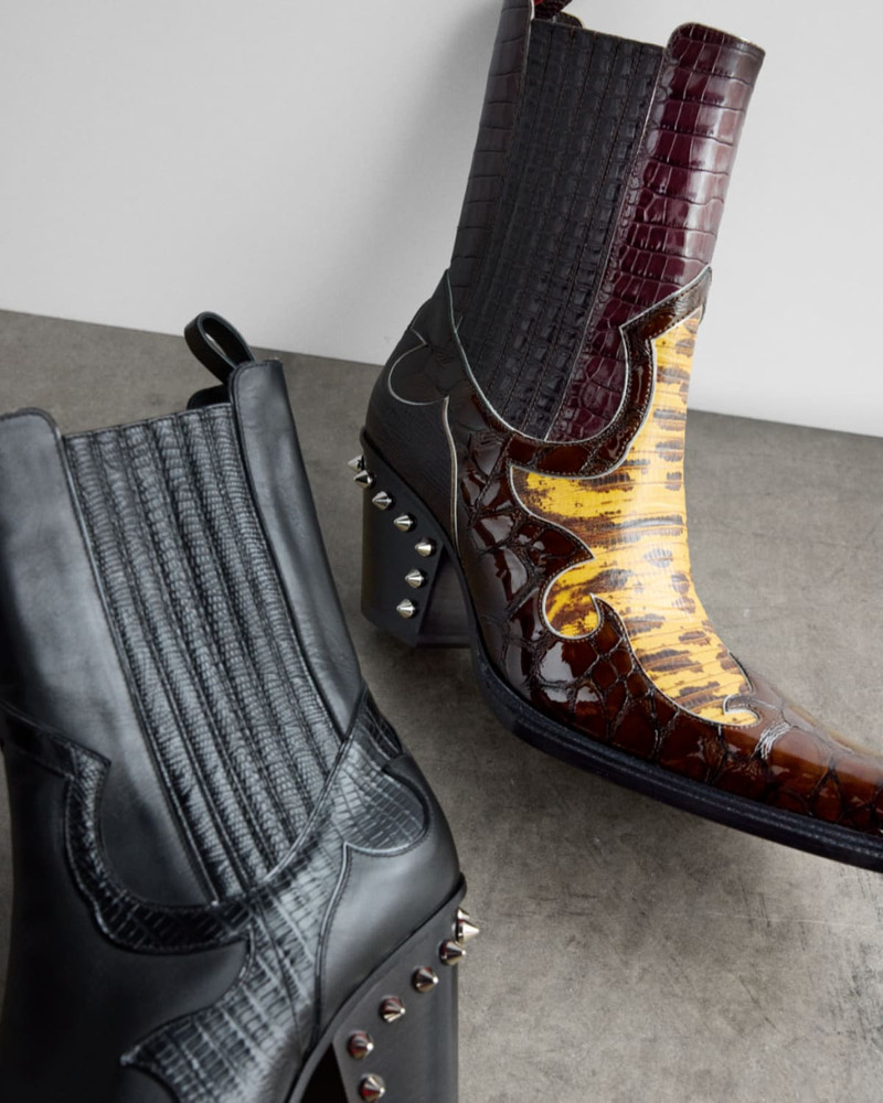 Christian Louboutin Men's Becca Uomo Leather Spike-Heel Western Boots outlook