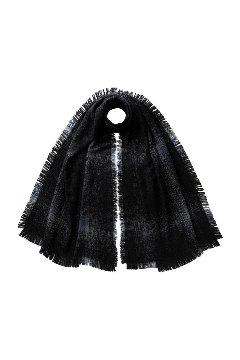 Blurred Bouclé Black Scarf 1
