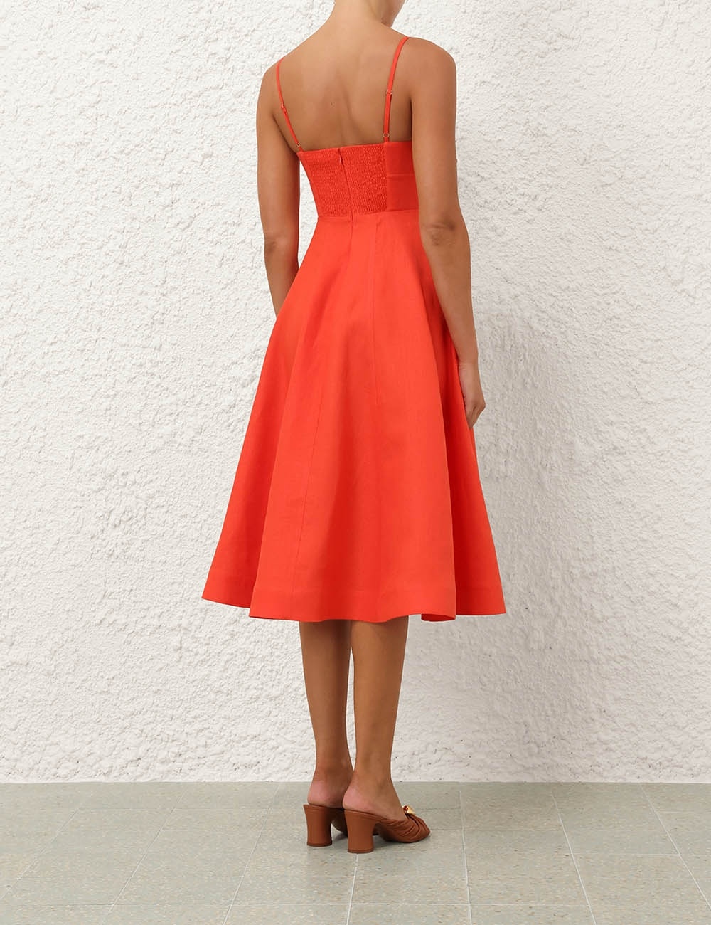 CRUSH TIE FRONT MIDI DRESS - 4