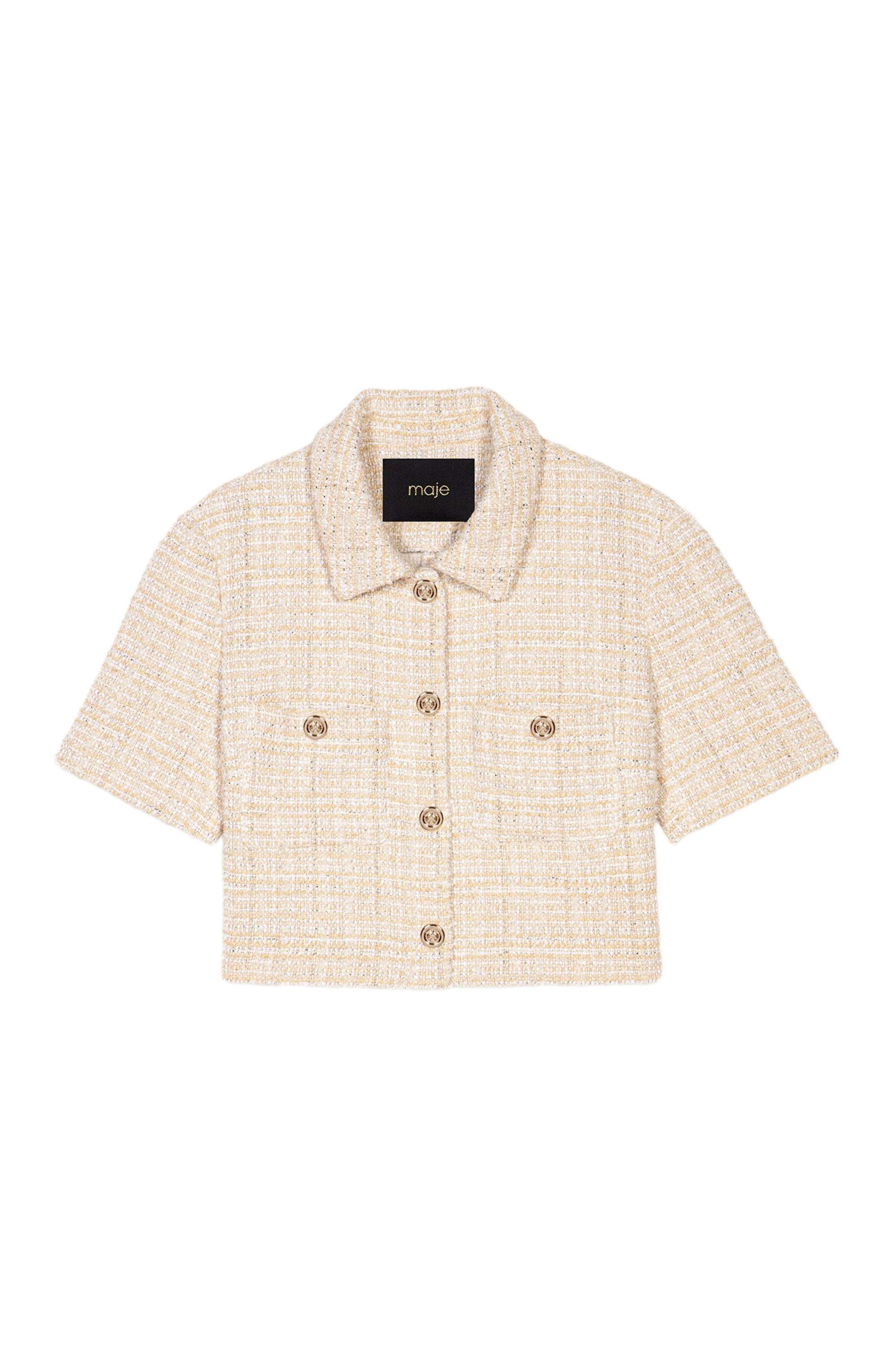 maje Short tweed jacket in Beige at Nordstrom - 1