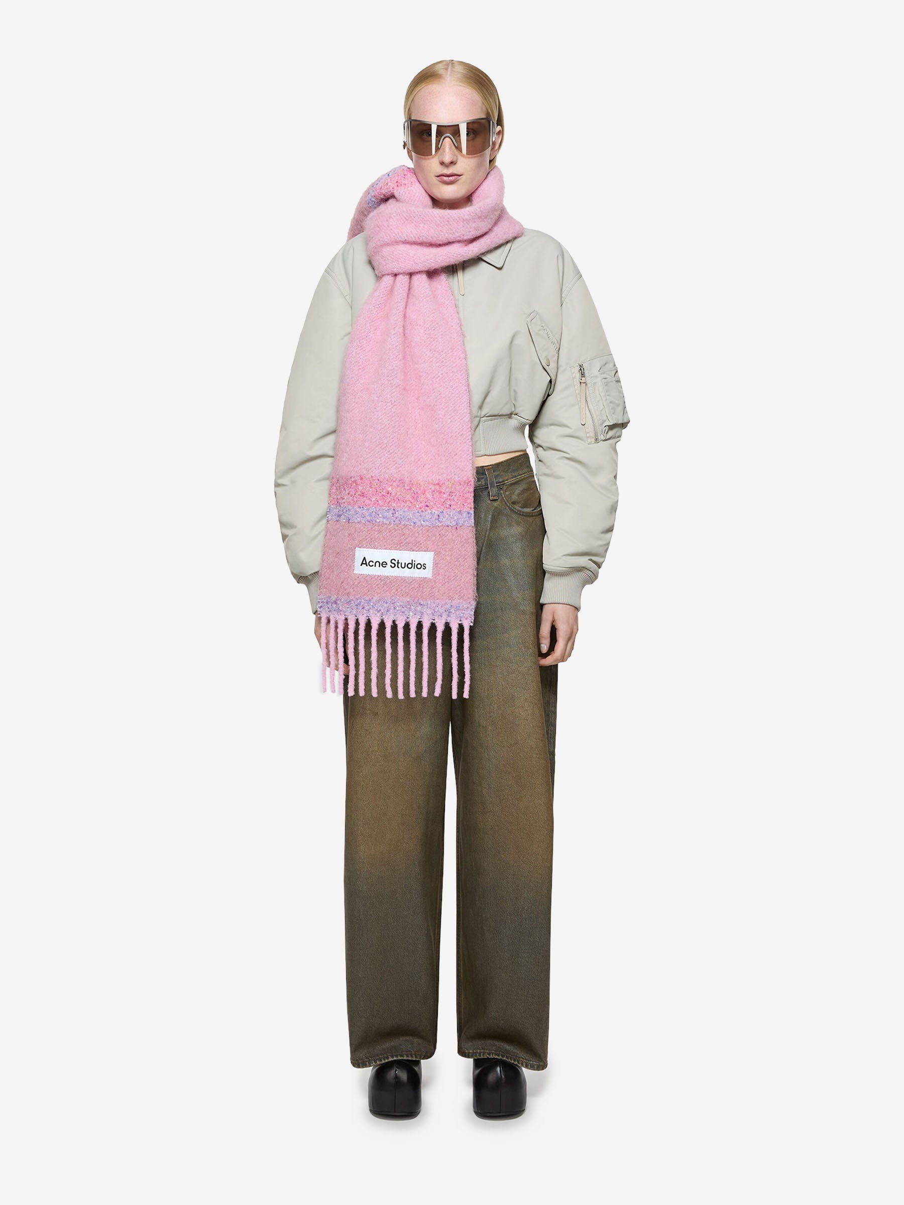 ALPACA SCARF WITH STRIPED MOTIF - 2