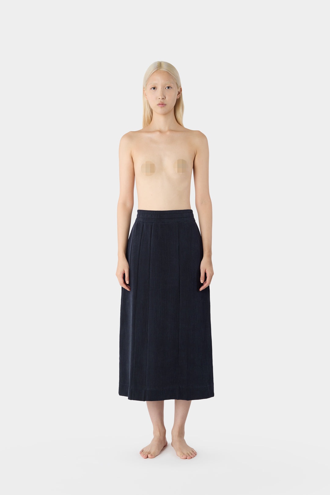 BONDED PANEL SKIRT / dark blue - 2