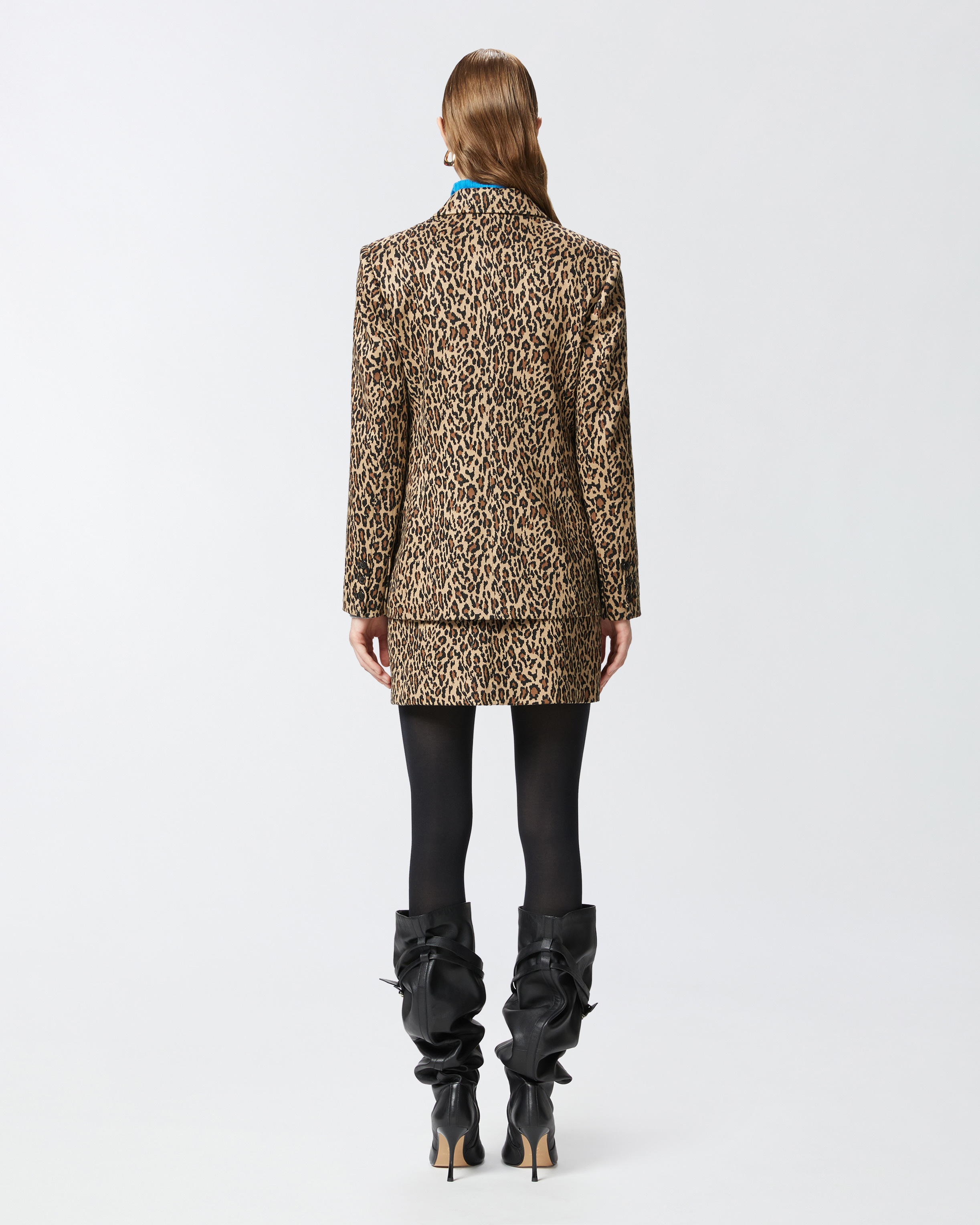 SINGLE-BREASTED BLAZER WITH SPOTTED PATTERN - 4