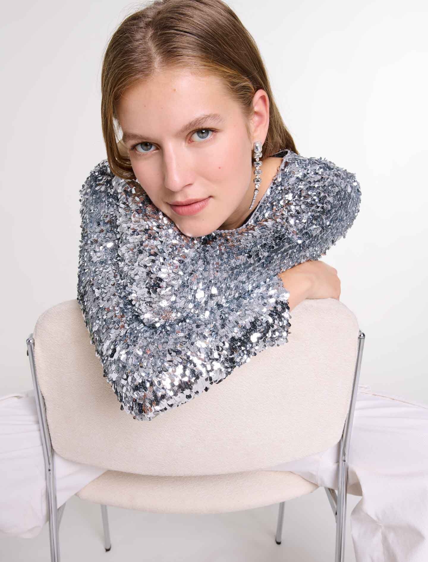 Long-sleeved sequinned top - 6
