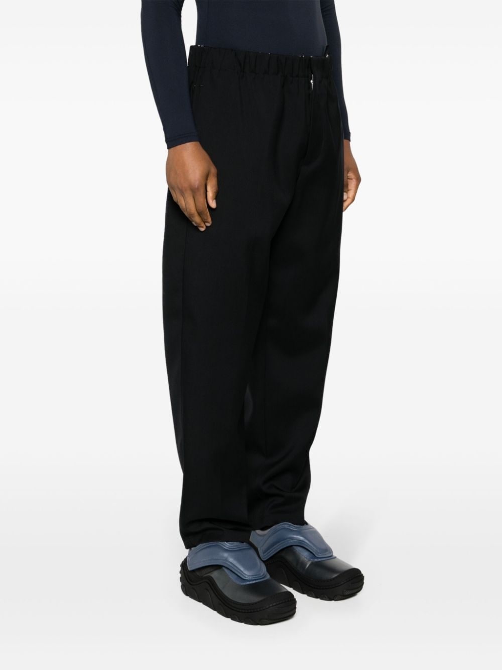 high-waist virgin wool tapered trousers - 3
