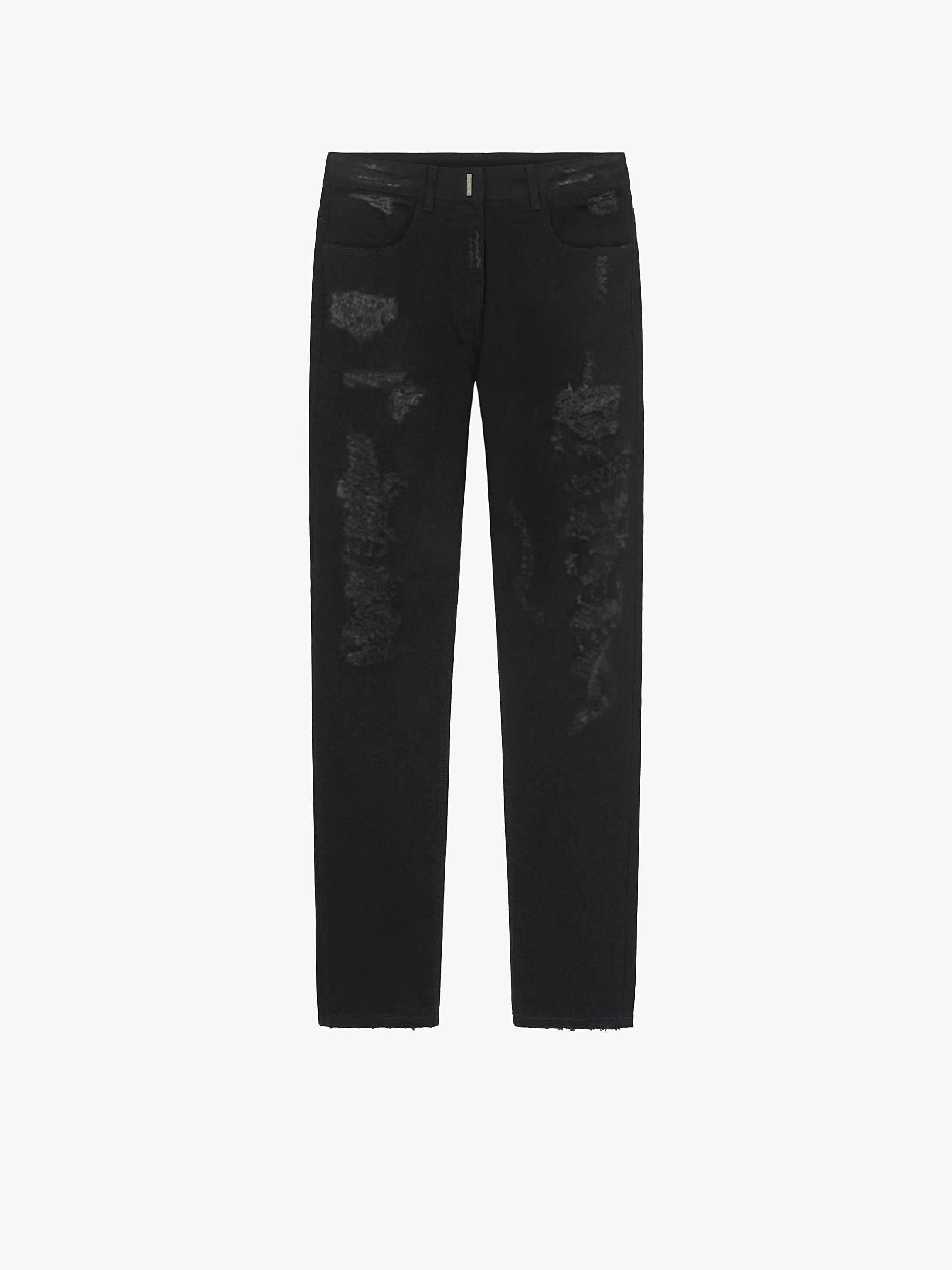 SLIM FIT JEANS IN DESTROYED DENIM - 1