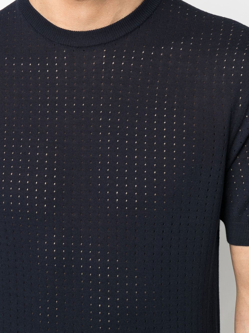 pointelle-design short-sleeved T-shirt 5