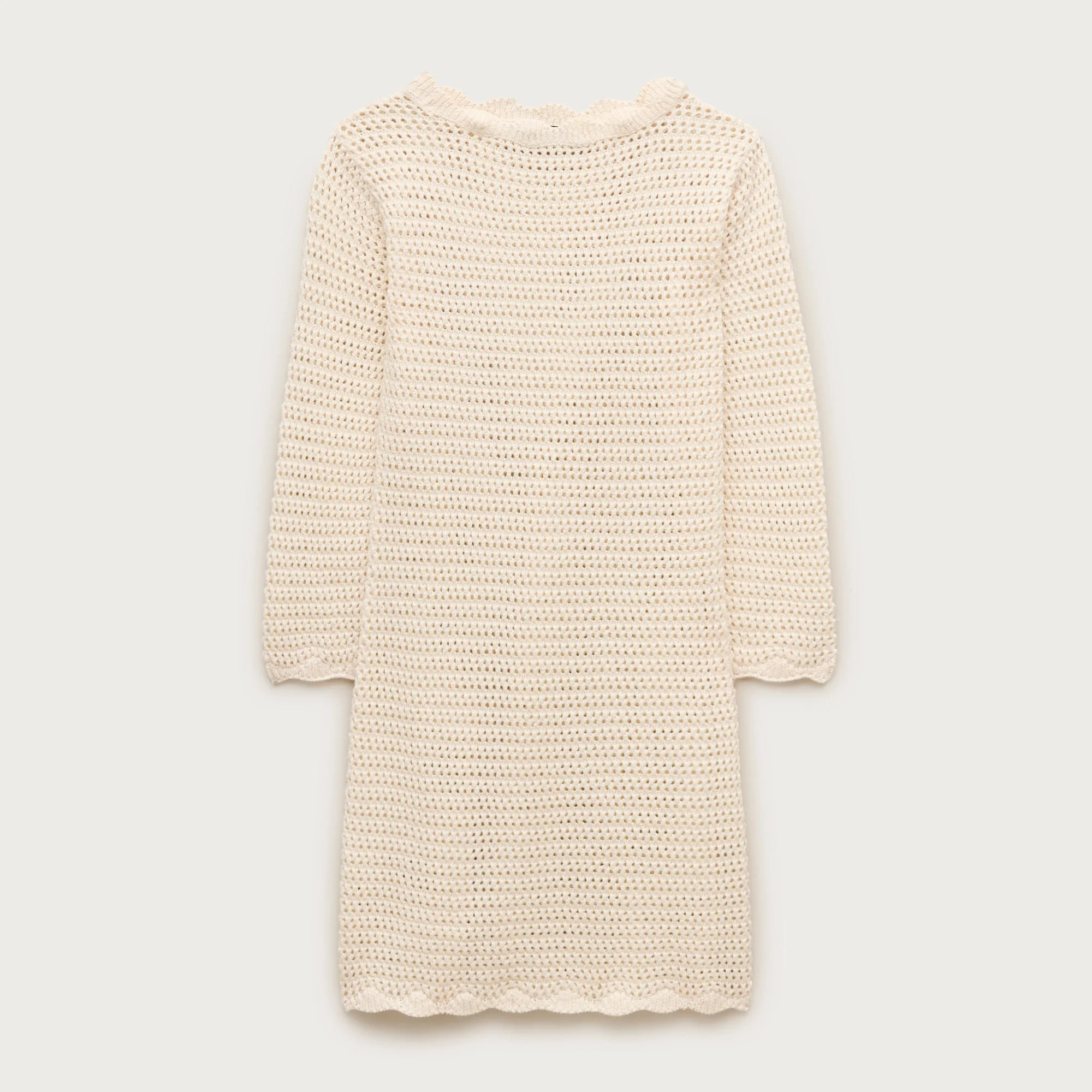 Scallop-trim crochet mini dress - 1