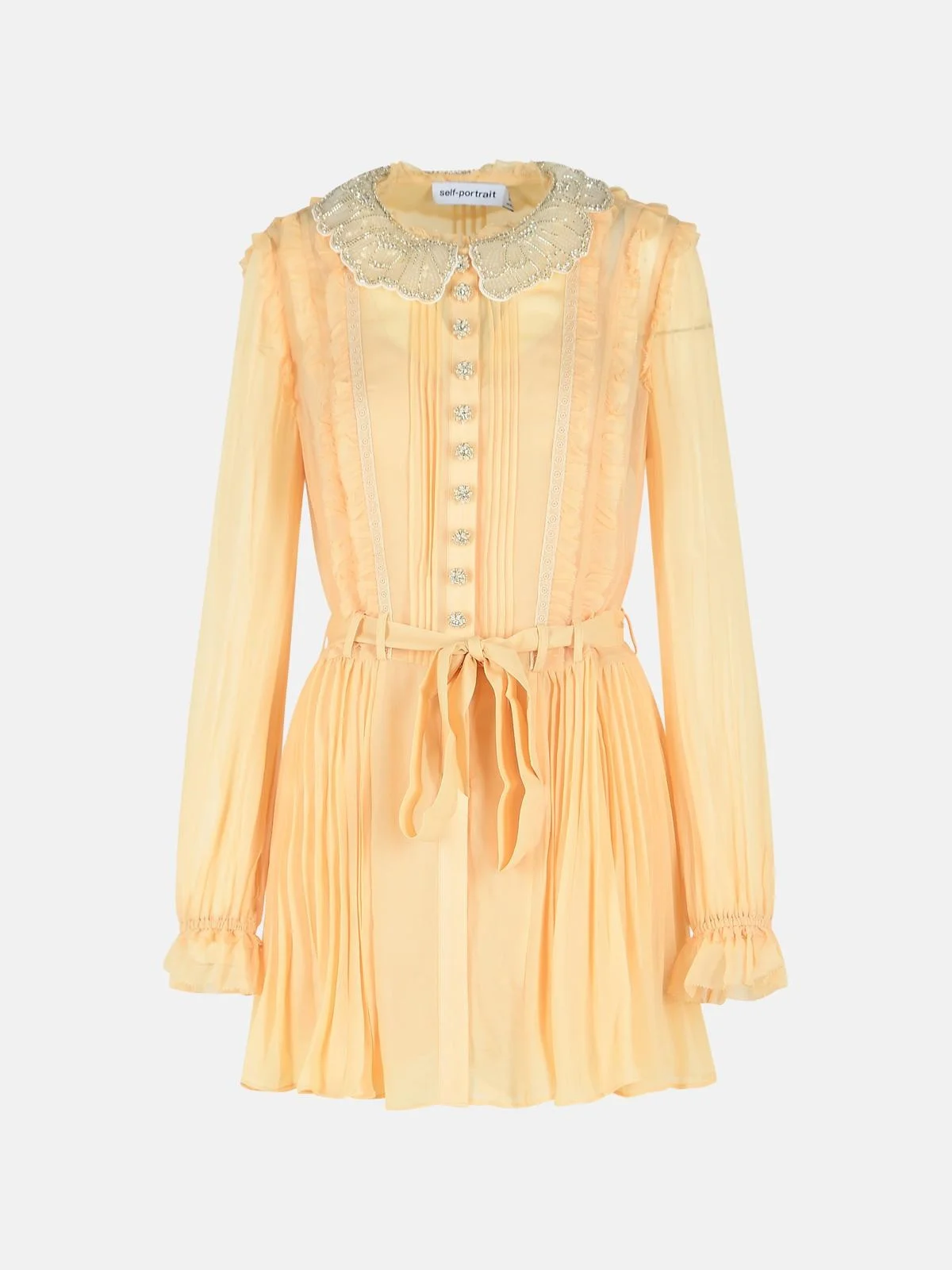 CREAM VISCOSE MINI DRESS - 1