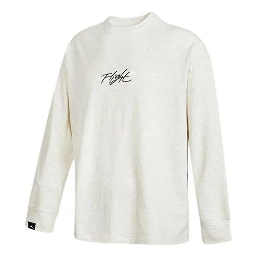 Men's Air Jordan SS22 Loog Printing Long Sleeves Round Neck Autumn Creamy White DH8963-141 - 1