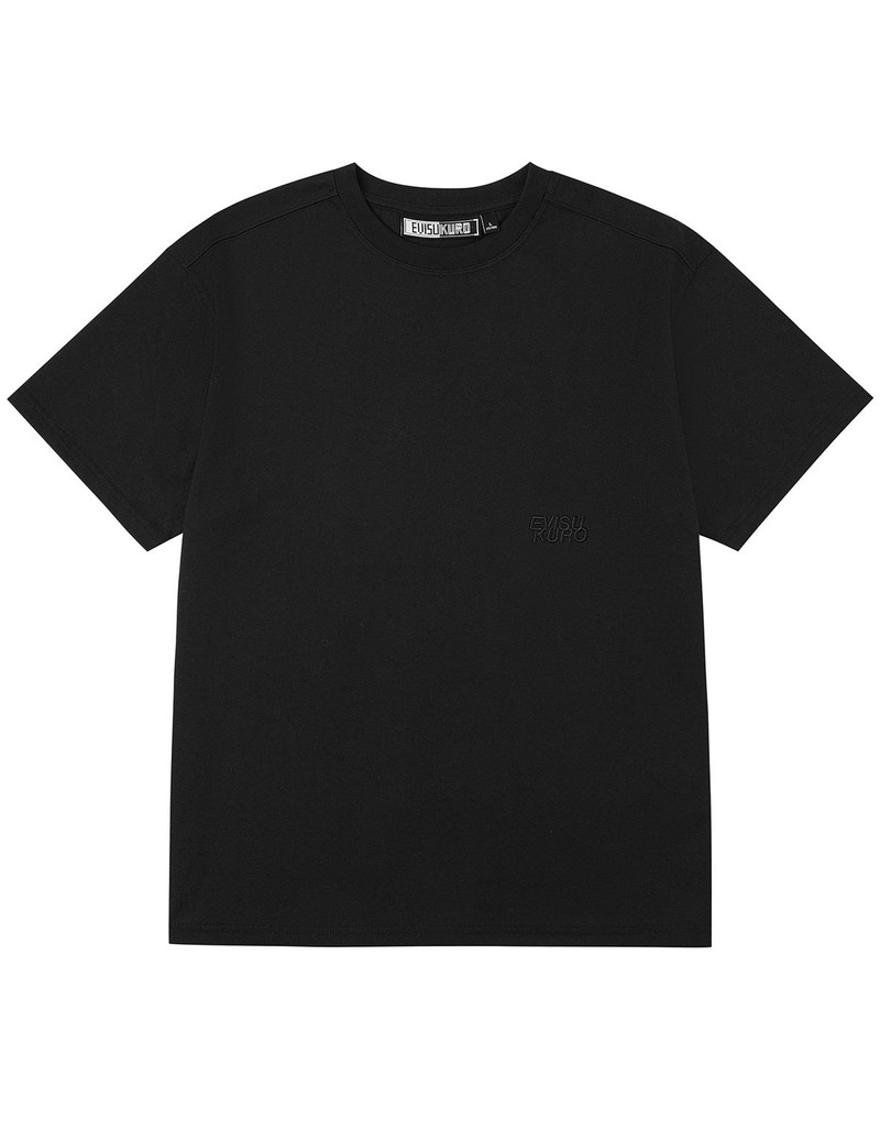 EVISU EVISUKURO Flocking and Plastisol Print Regular Fit T-shirt outlook