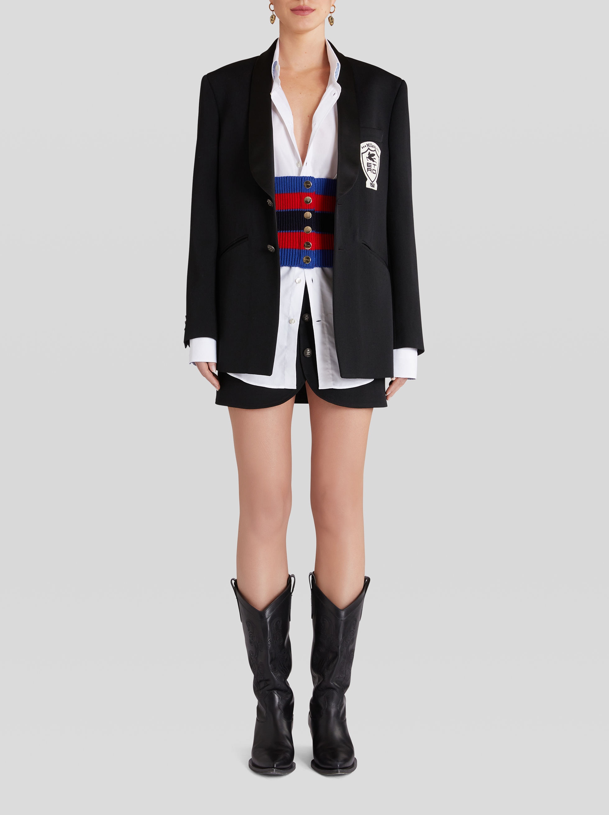 WOOL SKIRT WITH PEGASO BUTTONS - 3