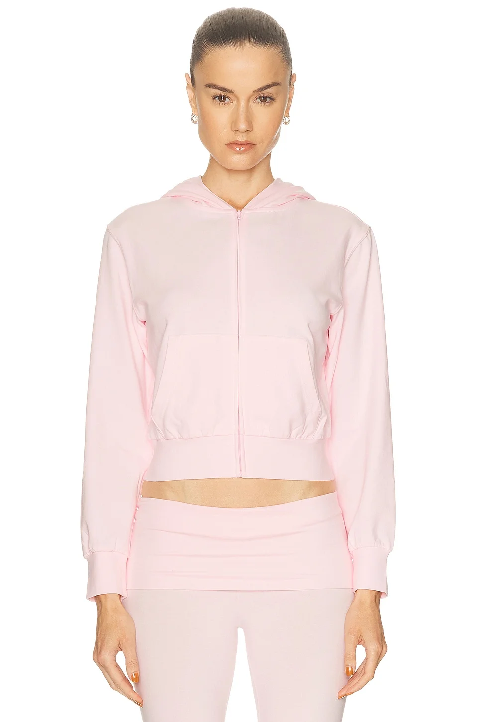Cotton Jersey Zip Up Slim Hoodie - 1
