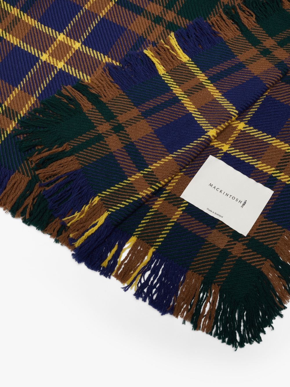 GREEN X BLUE CHECK MERINO WOOL SCARF | ACC-023 - 3