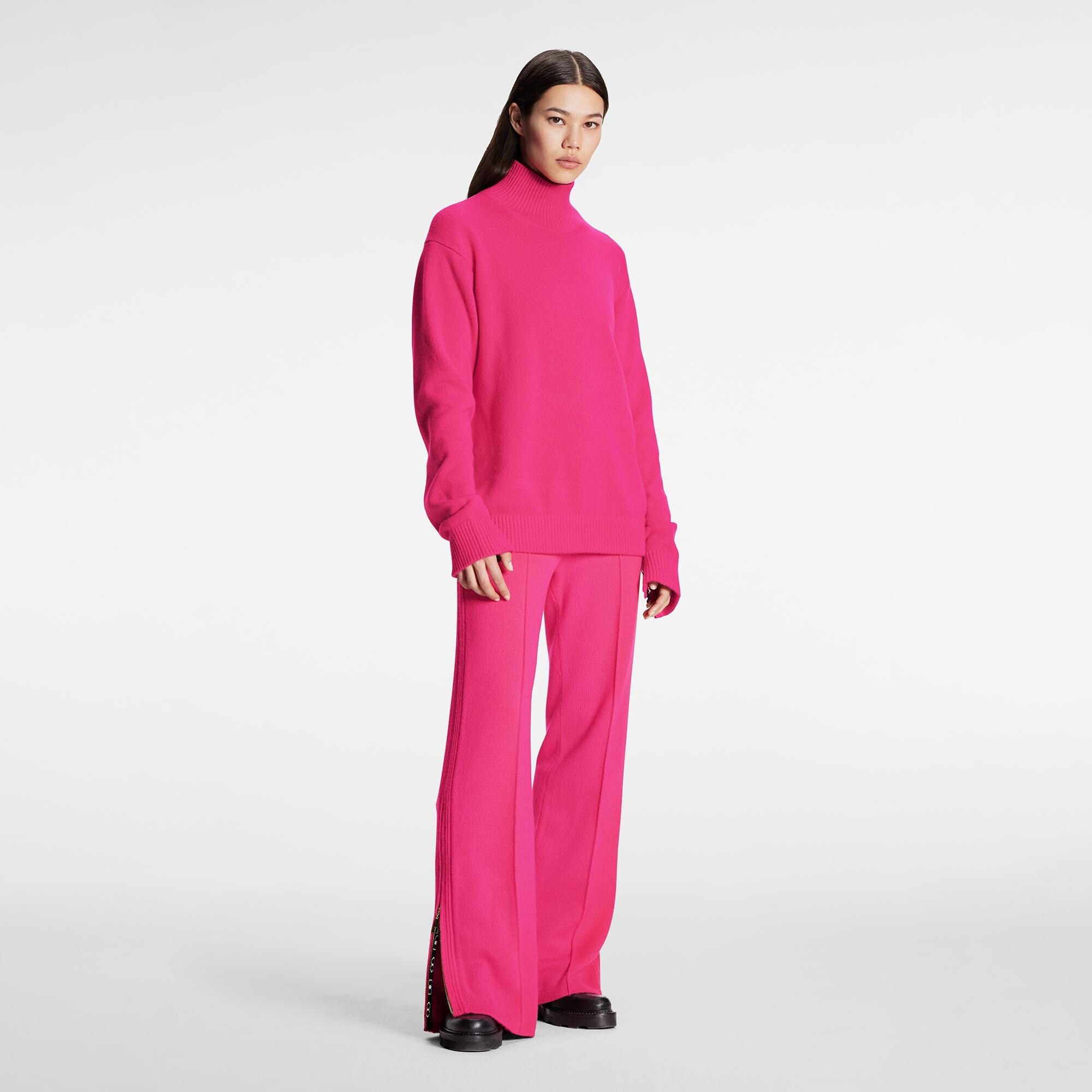 Open Ankle Cashmere Loungewear Pants - 2