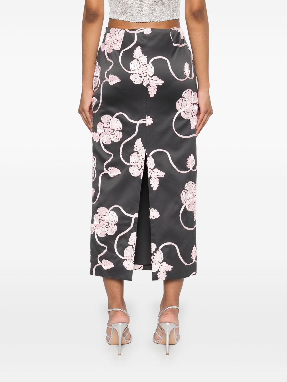 appliqué pencil skirt - 4