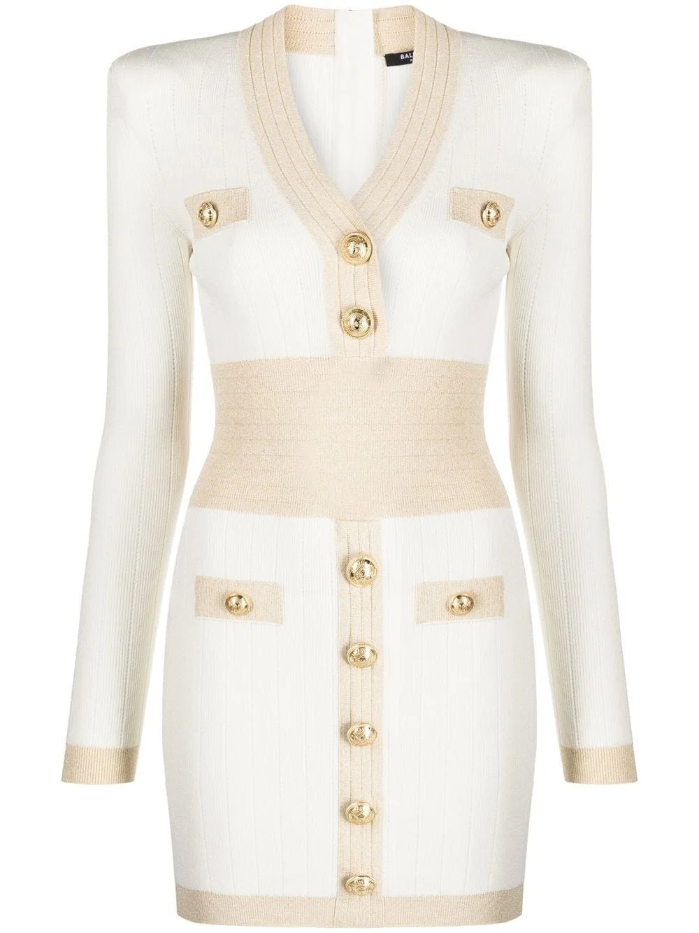 embossed-button knitted minidress - 1