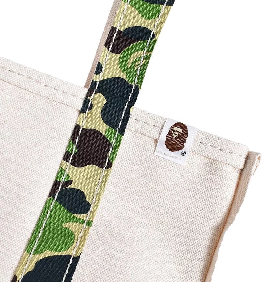 SAINT MICHAEL X A BATHING APE SMALL TOTE BAG - WHITE/CAMO - 3