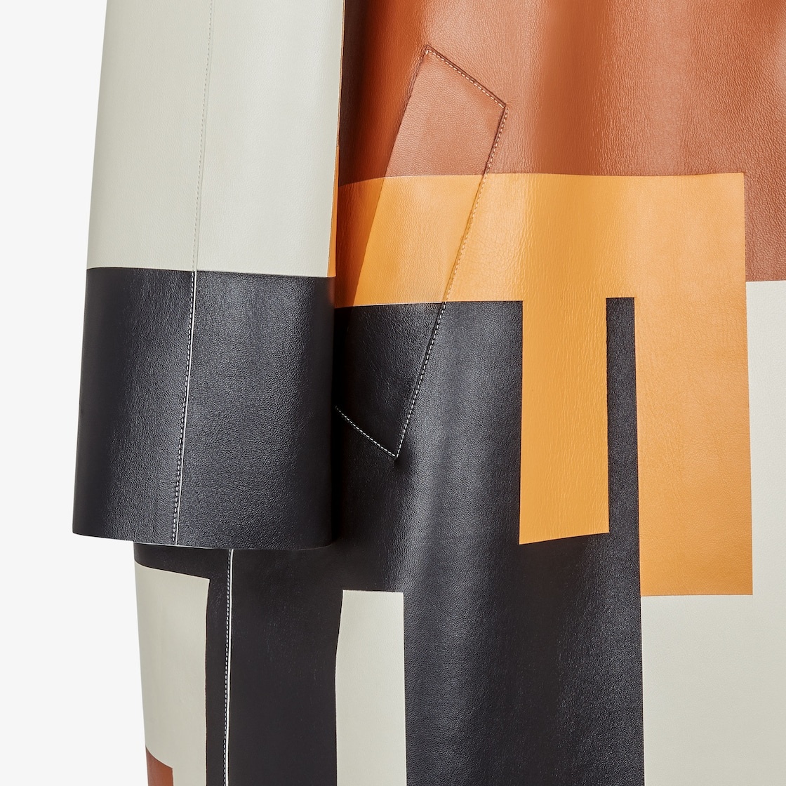 コート FENDI Multicolor Nappa Leather Overcoat Fendi Multicolor nappa leather overcoat - Multicoloured