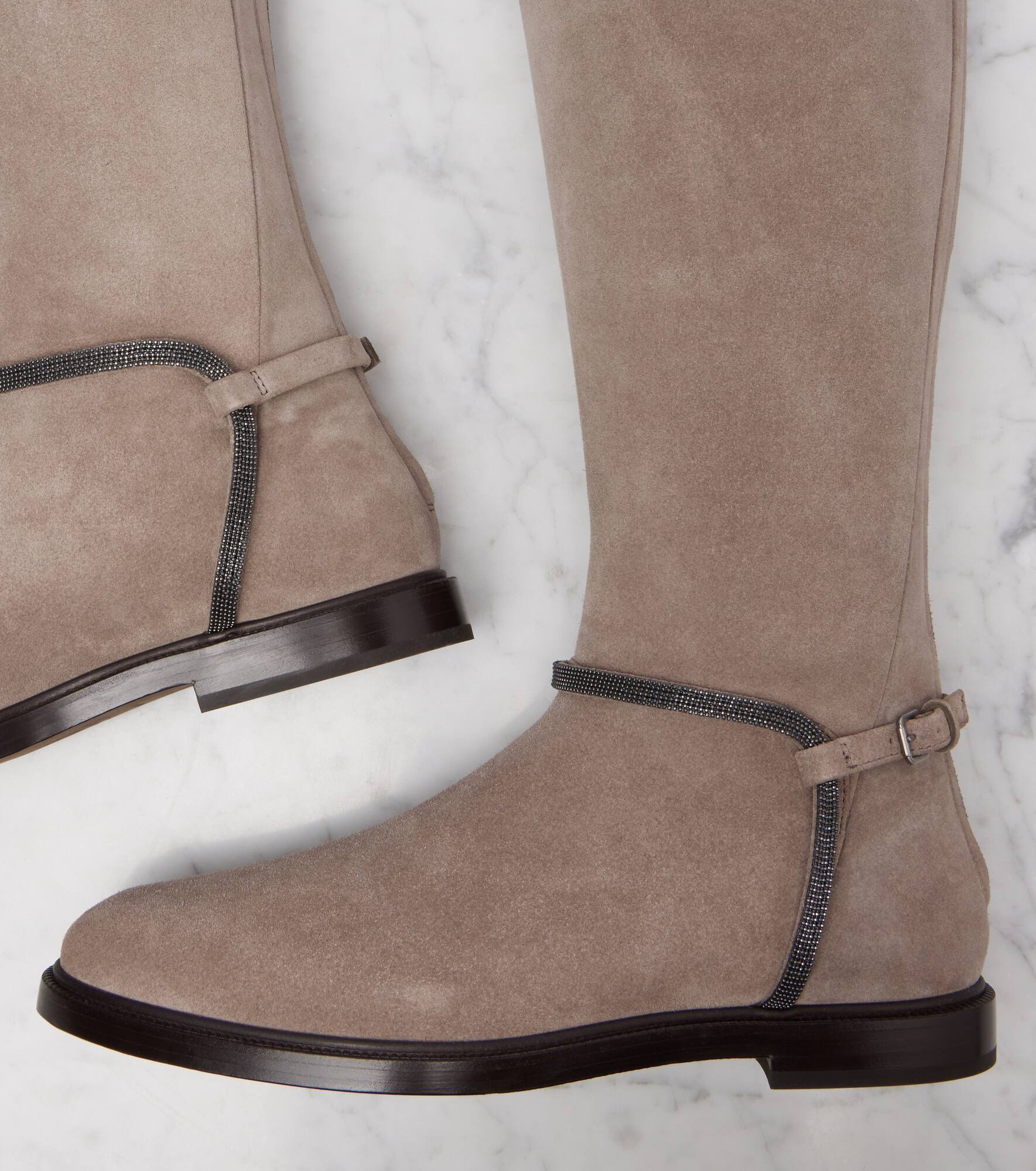 Monili suede knee-high boots - 5