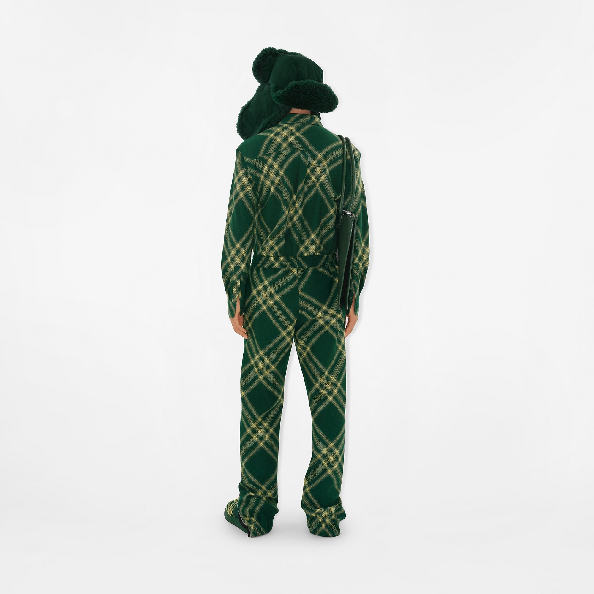 Check Wool Jogging Pants - 4