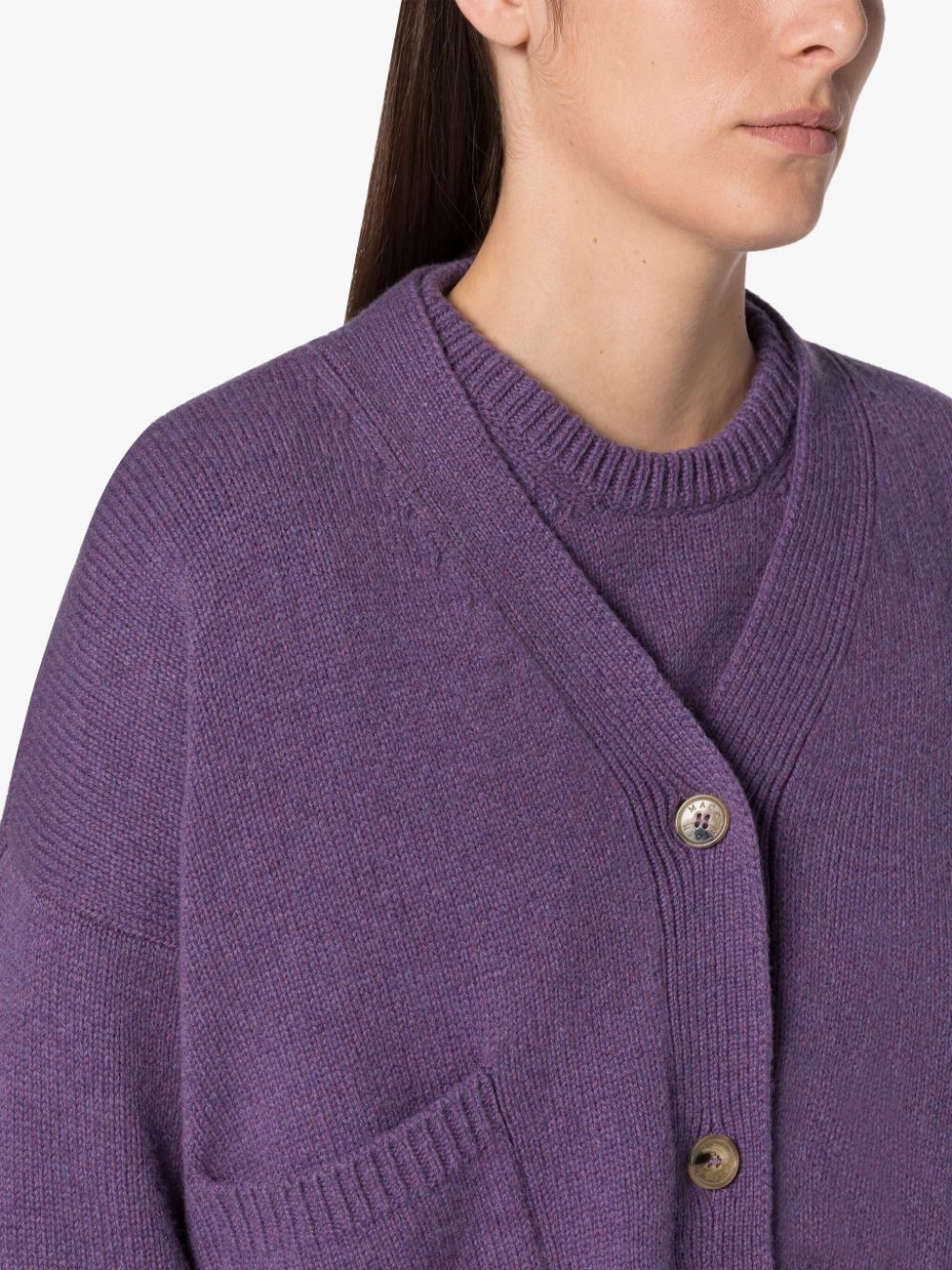 KELLE PURPLE WOOL CARDIGAN - 5