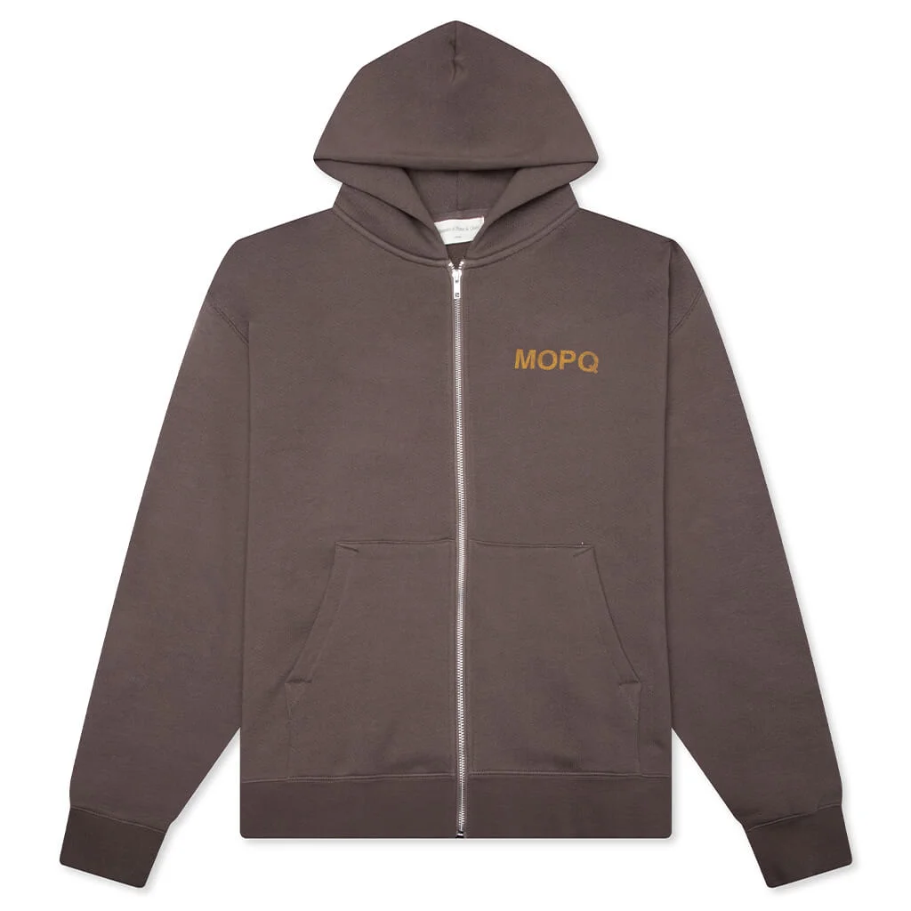 CASTELLI ZIP-UP HOODIE - BROWN - 1