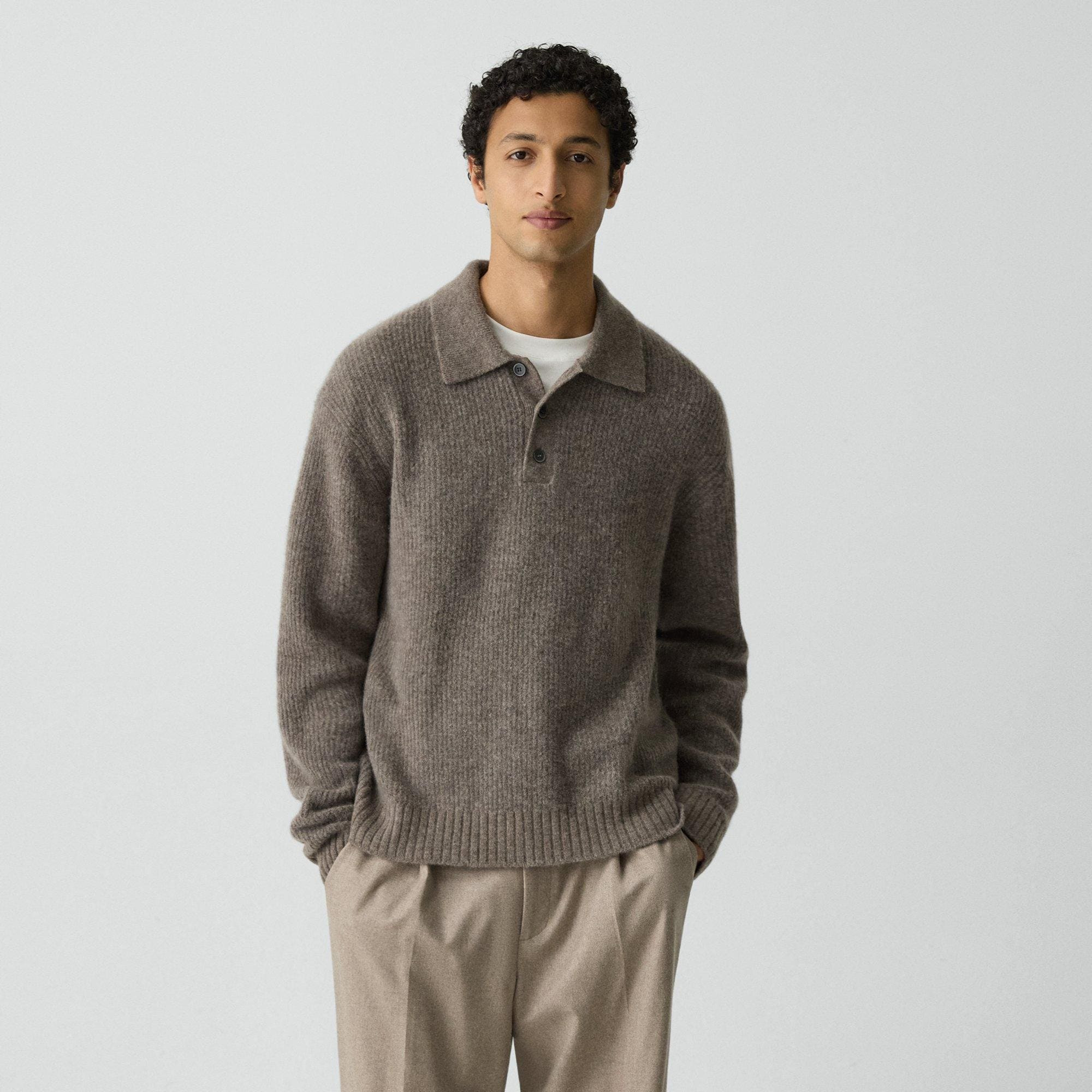 Relaxed Polo Sweater in Astor Wool - 2