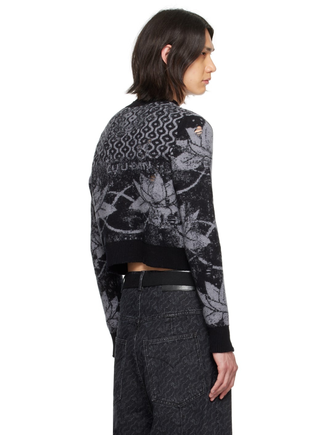 Black & Gray Shrunk Sweater - 3