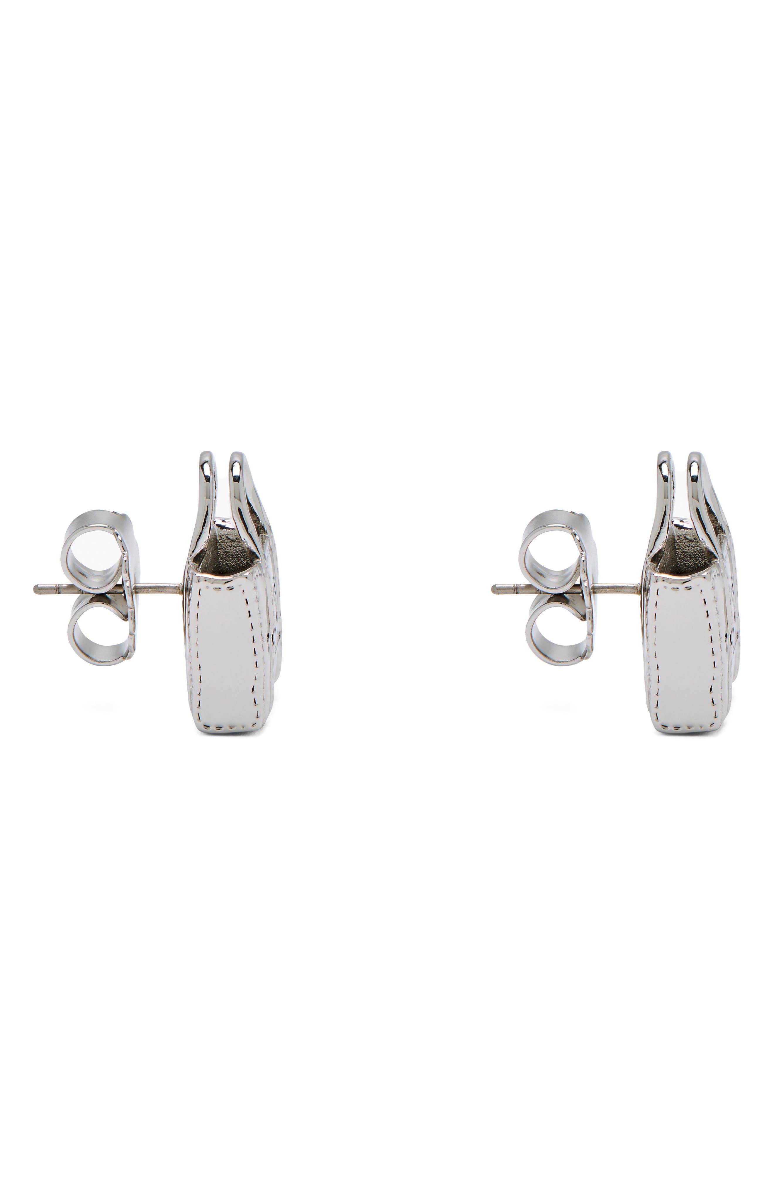 Marc Jacobs The Tote Bag Stud Earrings in Light Antique Silver at Nordstrom - 4