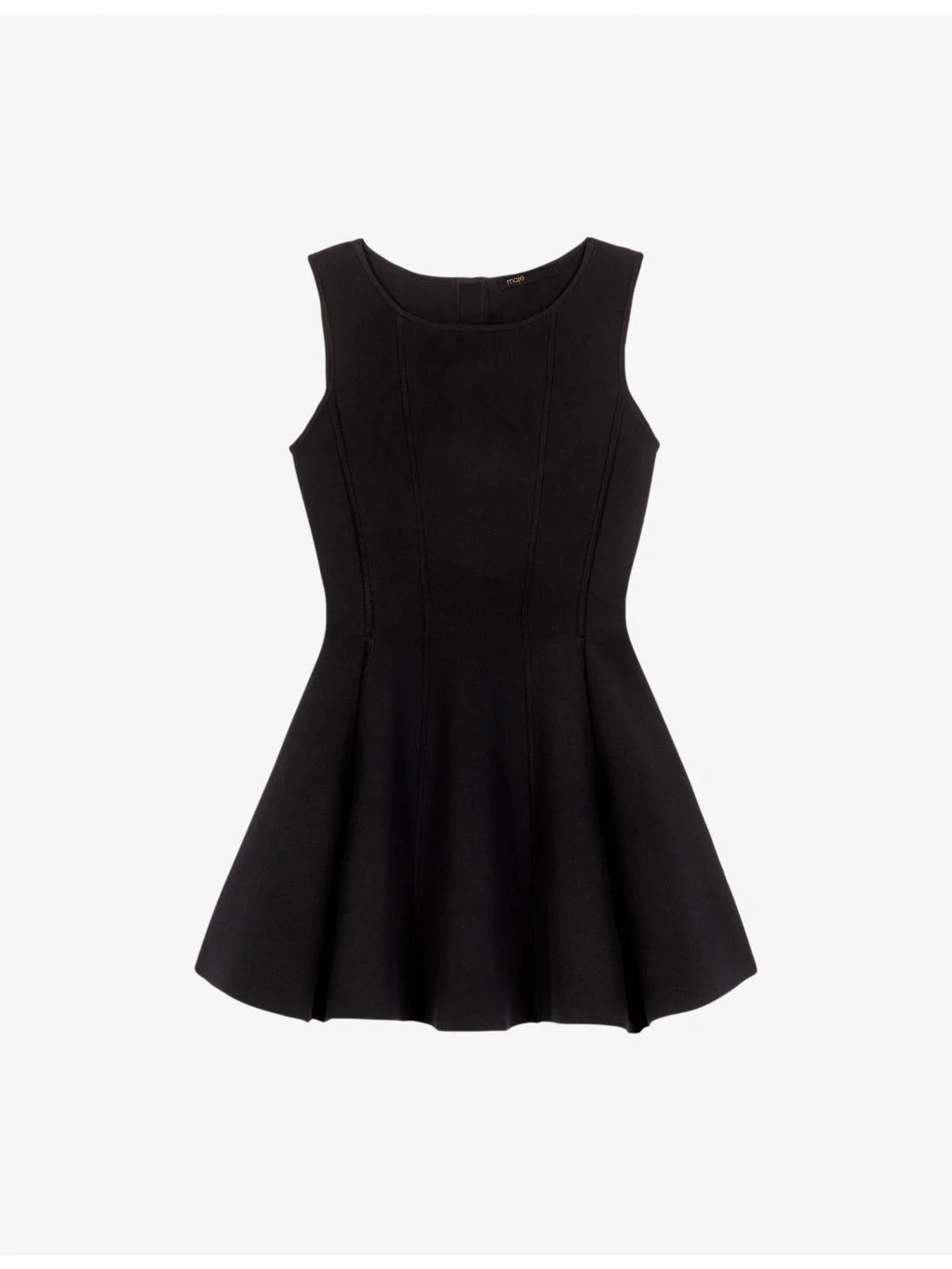 Bow-Embellished Flared Knitted Mini Dress - 1