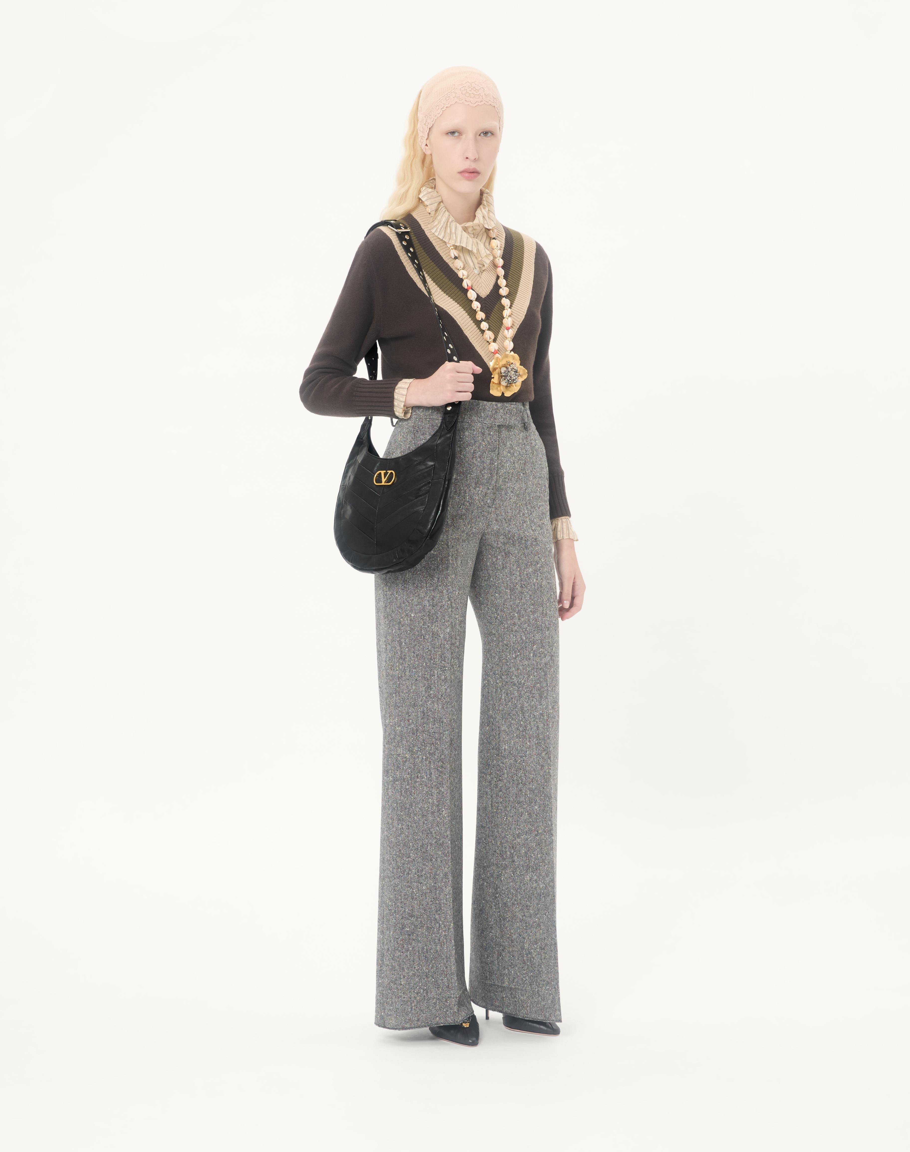 VALENTINO GARAVANI HOBOHO SMALL HOBO BAG IN CHEVRON-PATTERNED NAPPA LEATHER. - 2