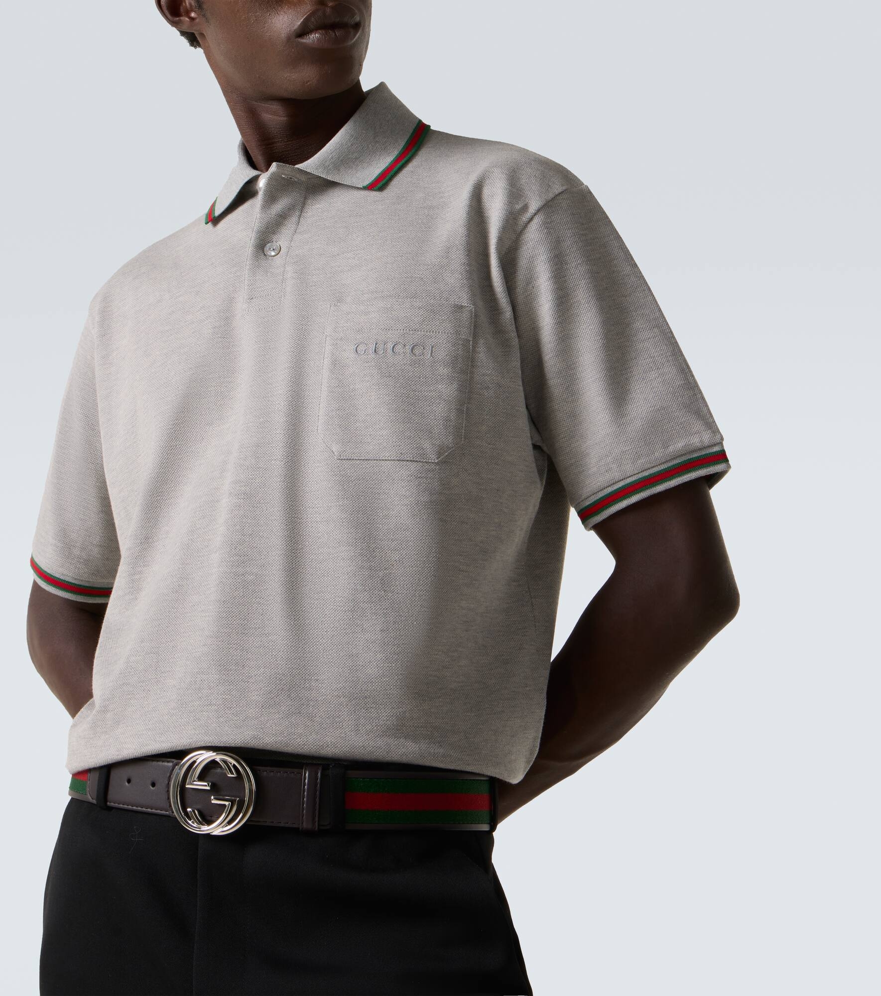 Web Stripe cotton-blend polo shirt - 5