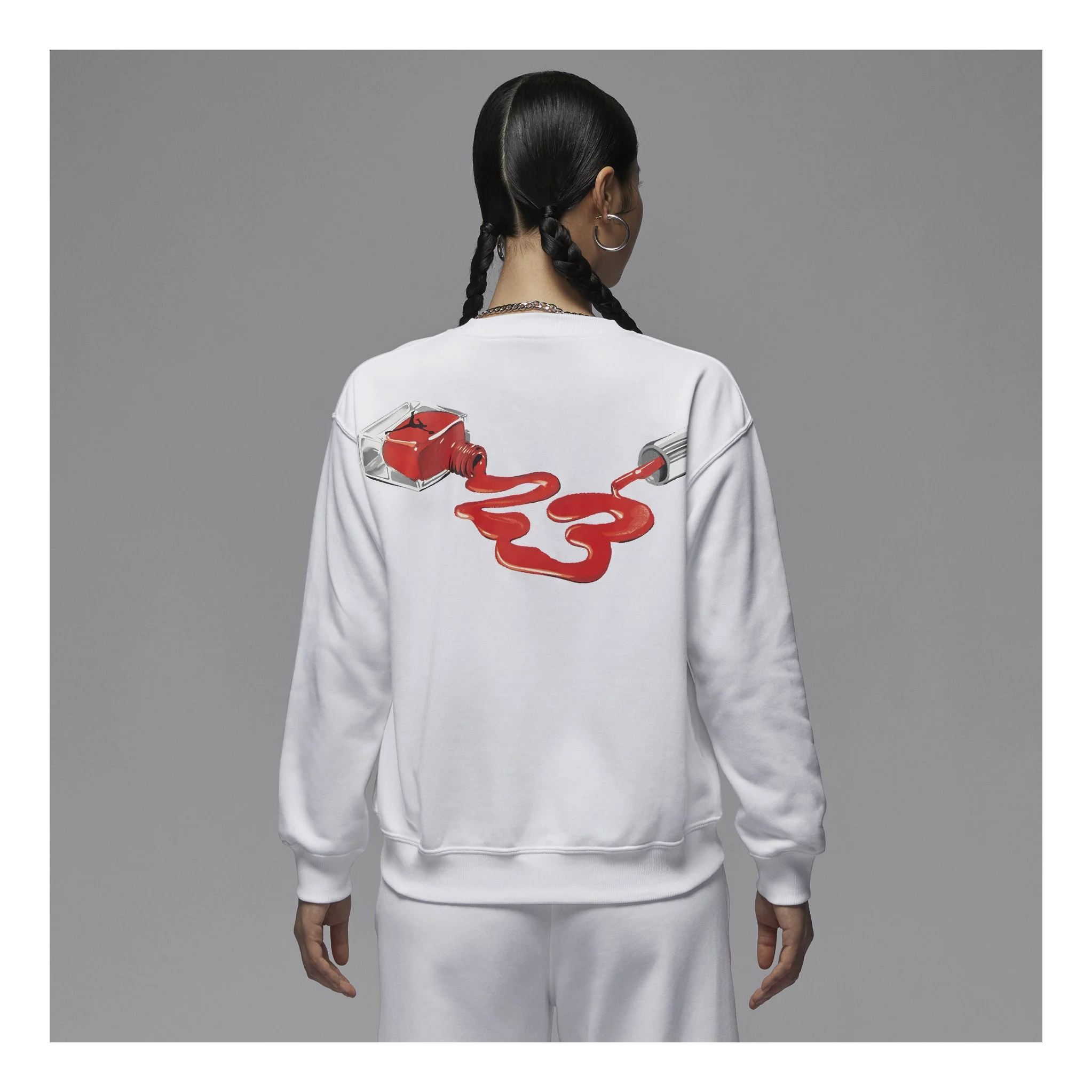 (WMNS) Air Jordan Brooklyn Fleece Crew Neck Sweatshirt Asia Sizing 'White' HV9371-100 - 1