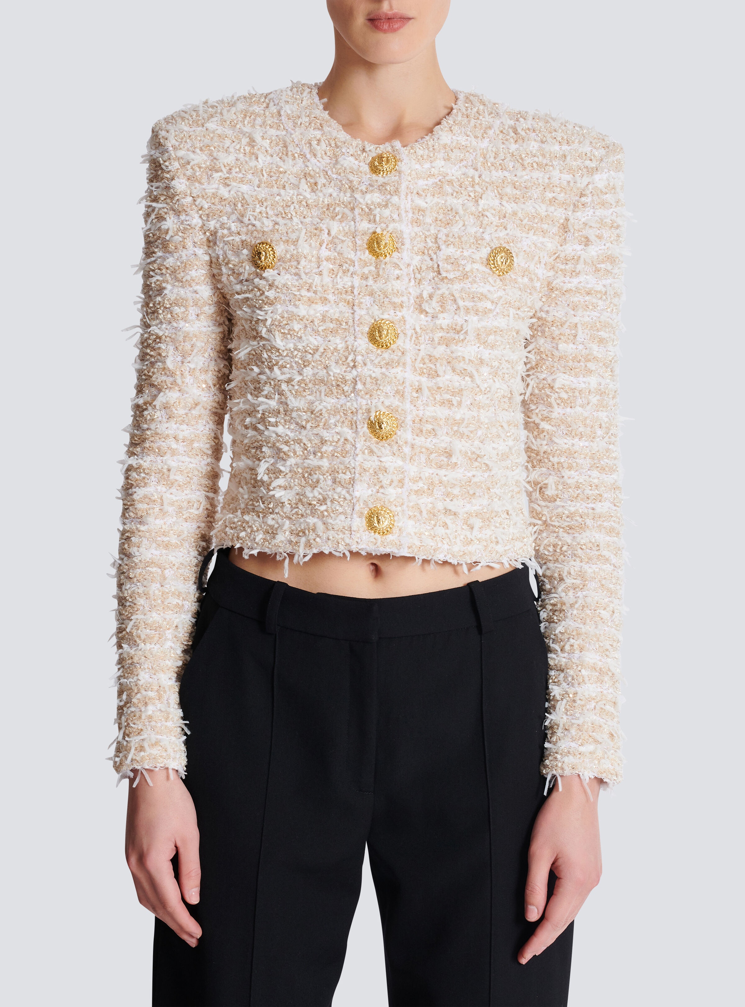 Cropped tweed jacket - 5