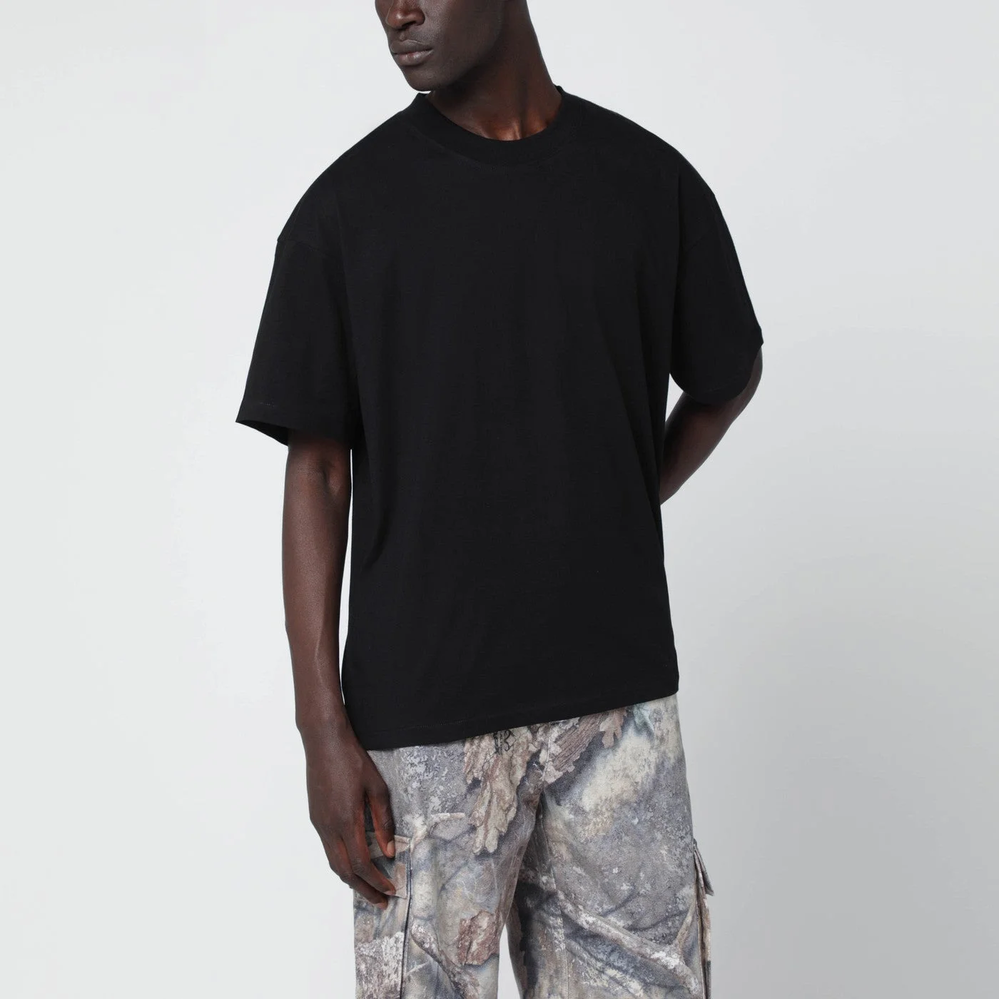 Black crew neck t-shirt - 1