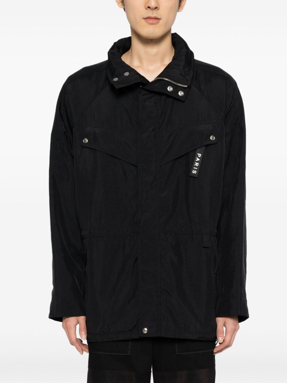 logo print parka jacket - 3