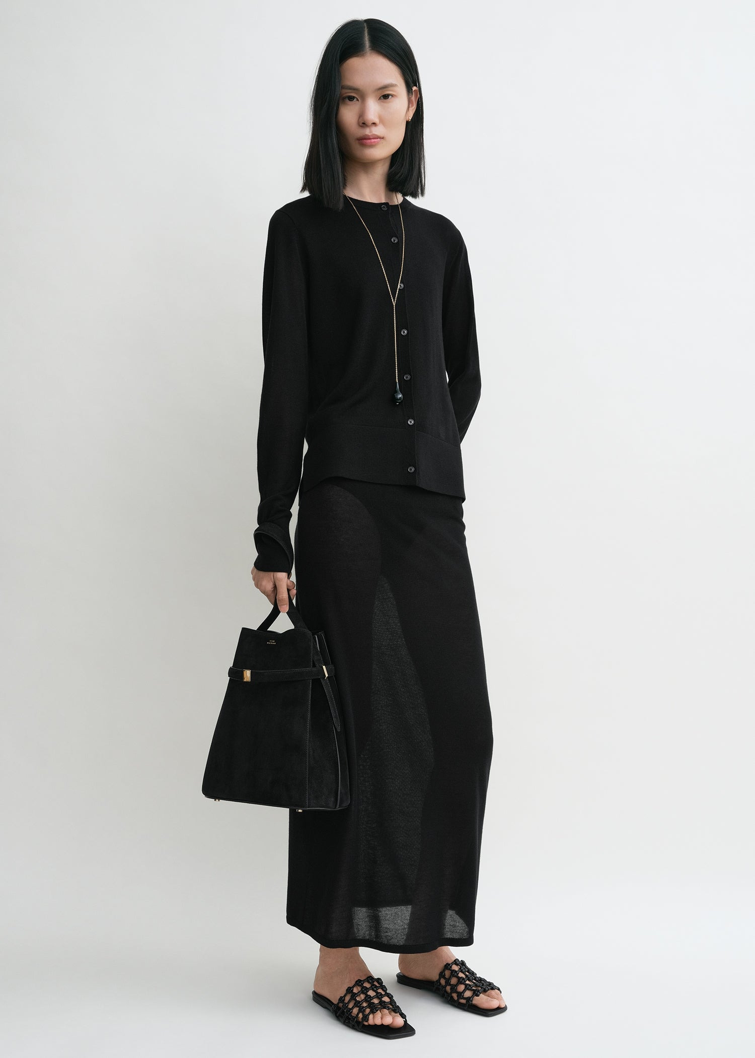 Fine knit cardigan black - 2
