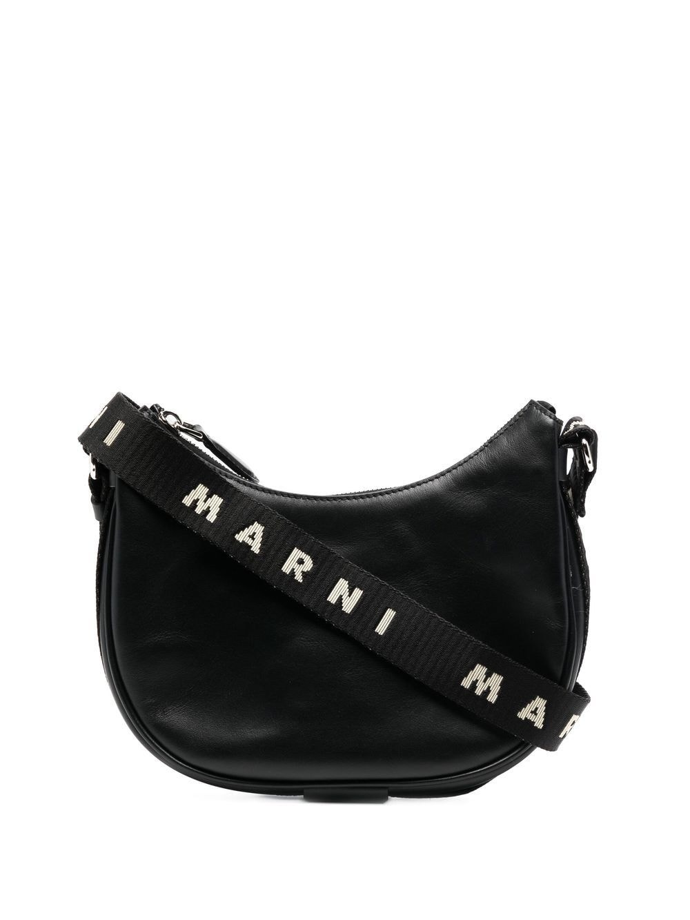 logo-strap leather shoulder bag - 1