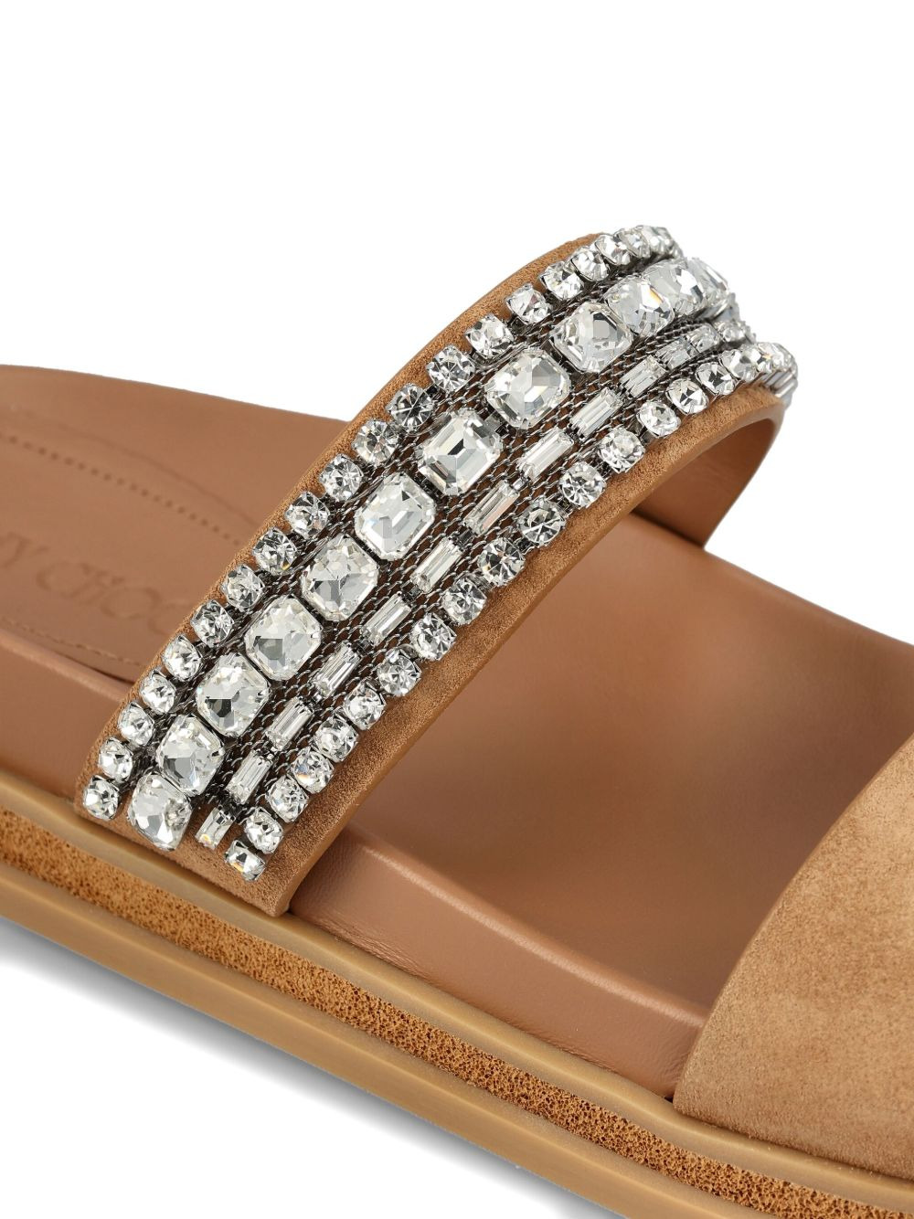 crystal-embellished flat sandals - 3